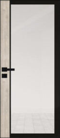 6AGK стекло Планибель бесцветный - черный прокрас (вставка Каштан светлый)